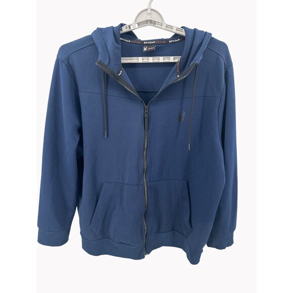 Spyder Active ProwB Mens Navy Blue Full-Zip Hoodie Jacket XXL - Picture 1 of 8